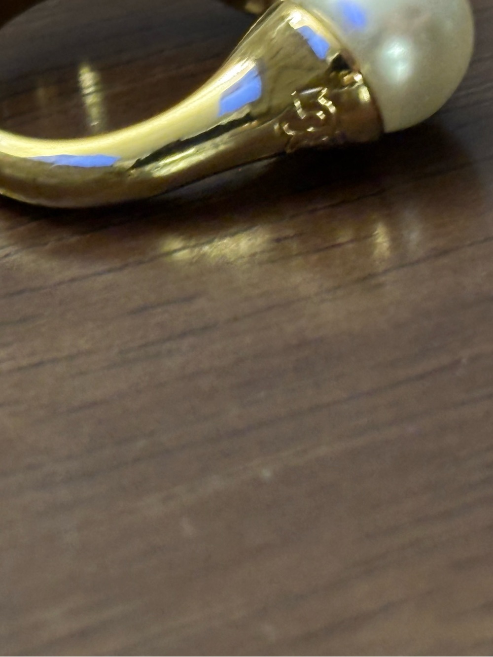Tory Burch Gold Pearl Open Ring size 7 - Picture 5 of 7